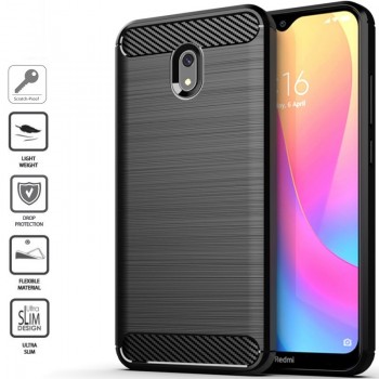 Silikoninis Carbon dėklas - juodas (Redmi 8A) 